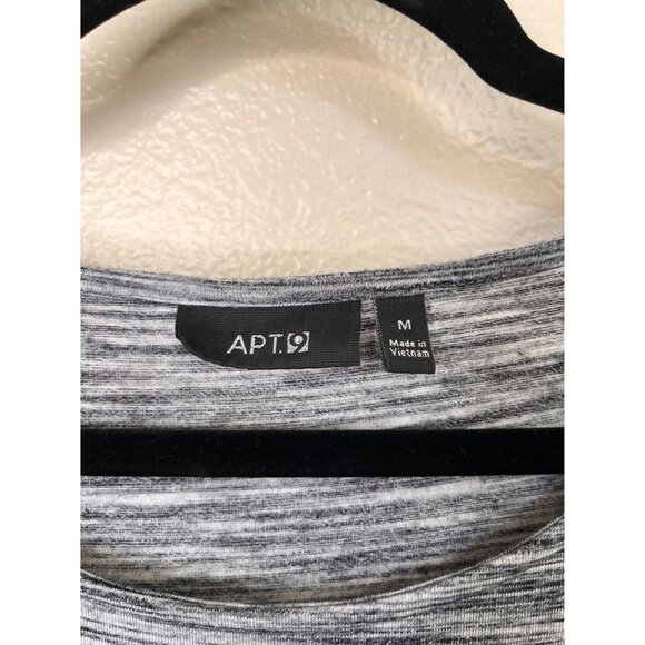 Apt. 9 Womens Medium Heather Gray Fit Flare Short Sleeve Dress Midi Polyester - Picture 4 of 7